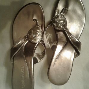 Coconut Women Slip on Sandals 9.5 M Bronze.